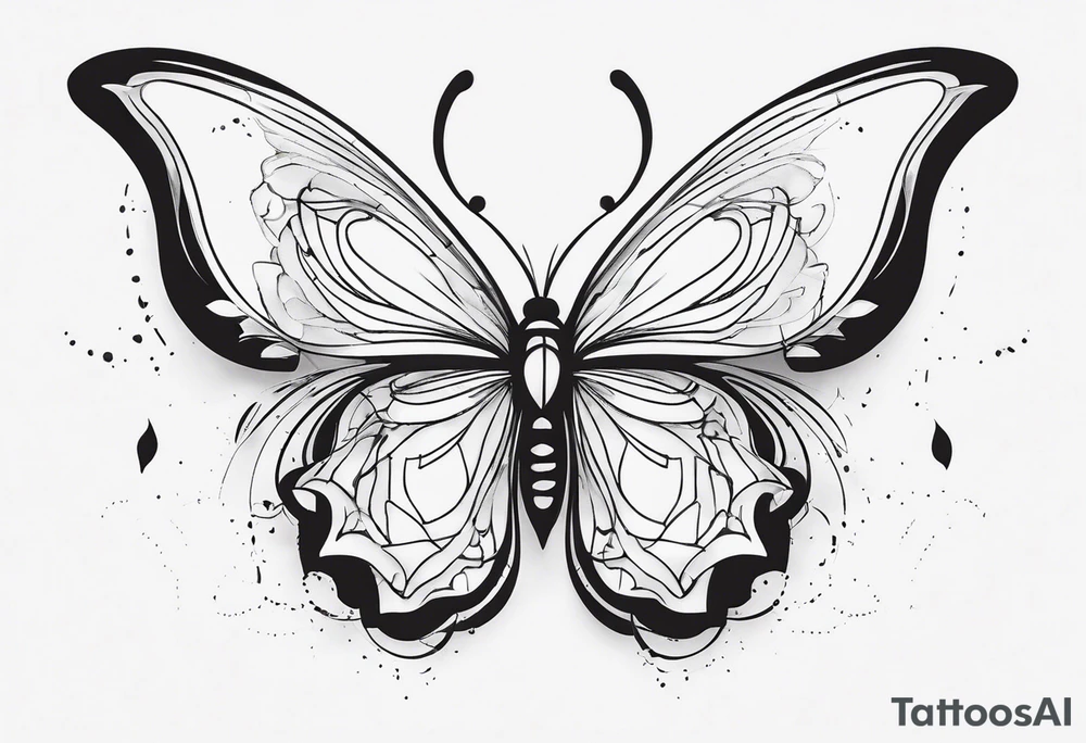 A butterfly mixed with brain on your wings tattoo idea