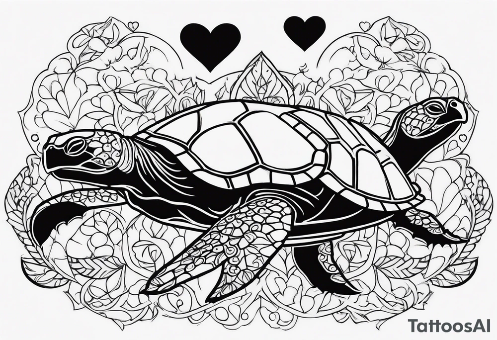 turtles and hearts tattoo idea