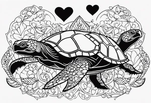 turtles and hearts tattoo idea