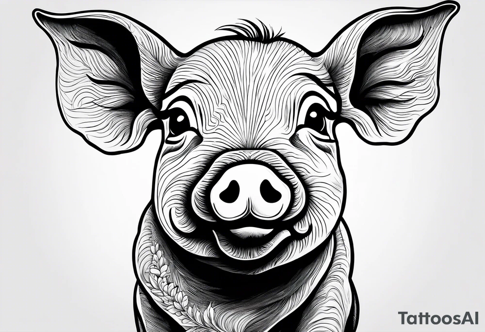 cute pig or piglet.
with text: "friends not food" tattoo idea