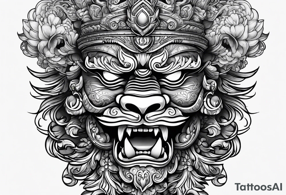 Balanise Barong side view tattoo idea