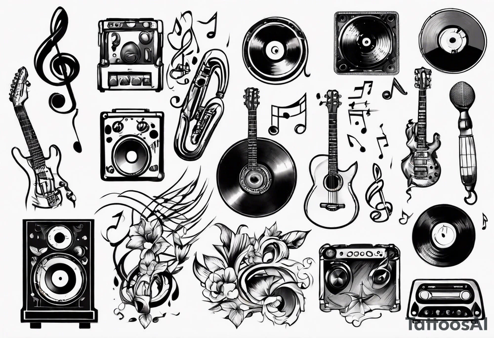 music sound tattoo idea