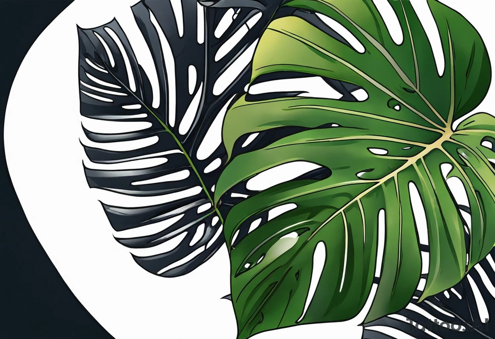 monstera leaf tattoo idea