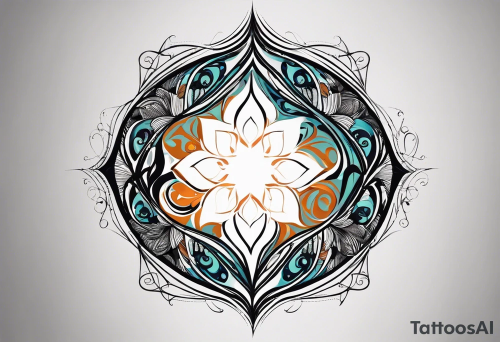 Given your preferences, here’s a concept for your tattoo:

### **Design Concept:**
- **Abstract Base**: Start with an abstract, flowing design that wraps around your arm. This could include geometric patterns, swirling lines, and shapes that represent the ups and downs of life. The abstract elements can also represent your charismatic and lively nature.
  
- **Bitcoin Candle**: Integrate a Bitcoin candle (like a candlestick chart) into the design. The candle could be stylized to blend with the abstract patterns, possibly with one candle rising high to symbolise growth and resilience. You could use this candle to represent your financial interests and optimism, despite the fluctuations (both literal and metaphorical) in life.

- **Dark Moments Representation**: To symbolize the dark moments you've experienced, you could use darker shading or a subtle shadow effect in certain areas of the abstract design. This could contrast with lighter, more vibrant sections, showing how you've come through those times.

- **Personal Symbols**: You might want to add small personal symbols or elements within the abstract design, like a subtle smiley face to represent your humour, or a phoenix-like element to signify rising from the ashes.

### **Style and Placement:**
- **Style**: A blend of abstract and geometric with a hint of realism in the Bitcoin candle could work well. This style will give the tattoo a modern, dynamic look.
  
- **Colour**: Mostly black and grey, with perhaps a touch of gold or green on the Bitcoin candle to make it stand out.
  
- **Placement**: A design that flows from your upper arm down to your forearm would allow for the abstract elements to wrap around your arm, giving the tattoo movement and depth. tattoo idea