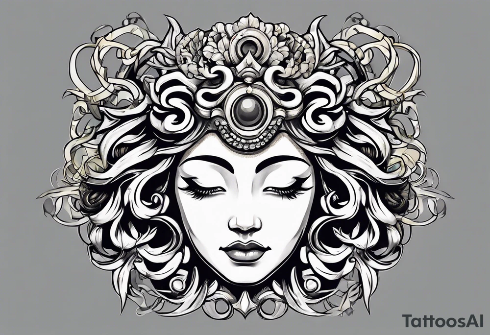 medusa crown tattoo idea