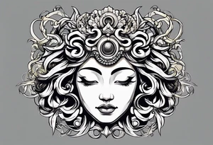 medusa crown tattoo idea