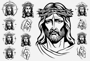 Simple Jesus face statue tattoo idea