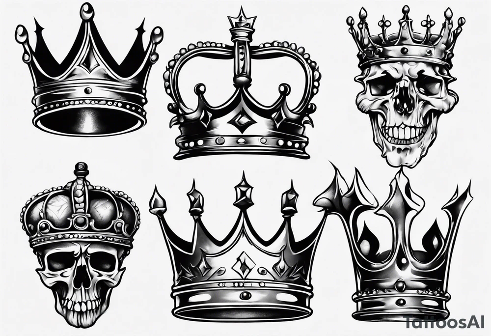 detailed kings crown tattoo idea