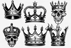 detailed kings crown tattoo idea
