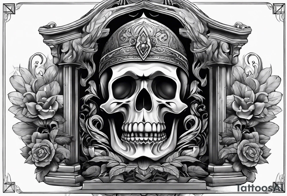 Tomb with smoke tattoo idea