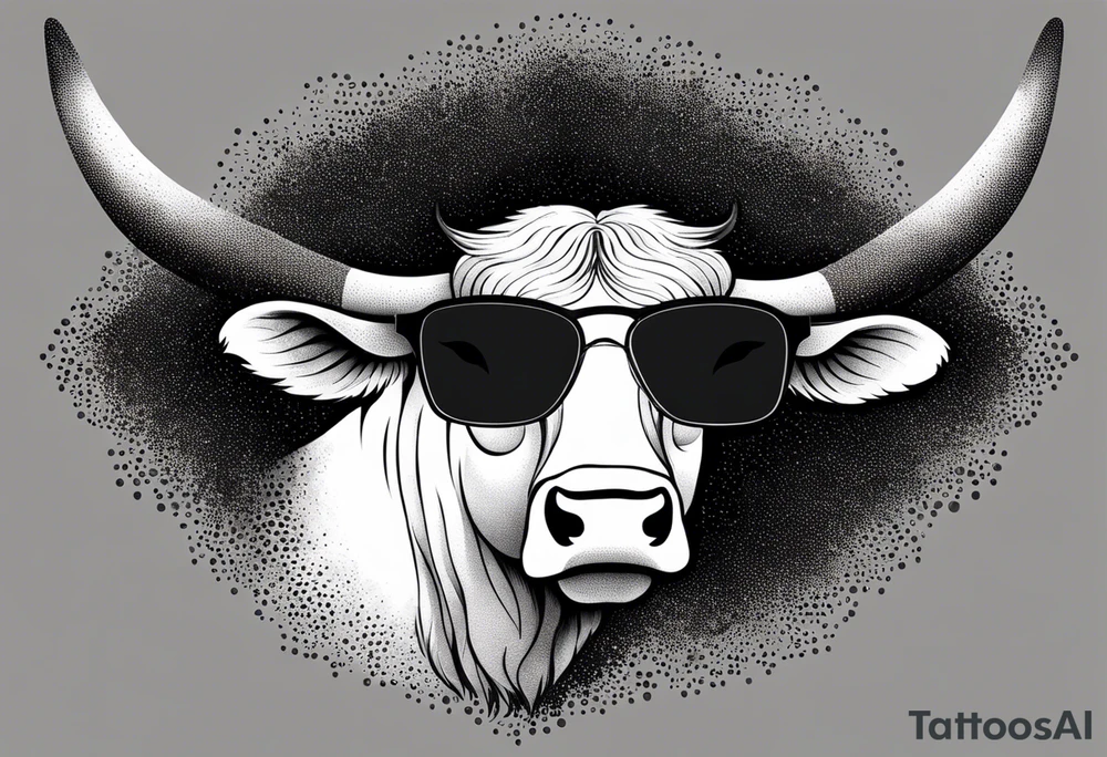taurus with sunglasses tattoo idea
