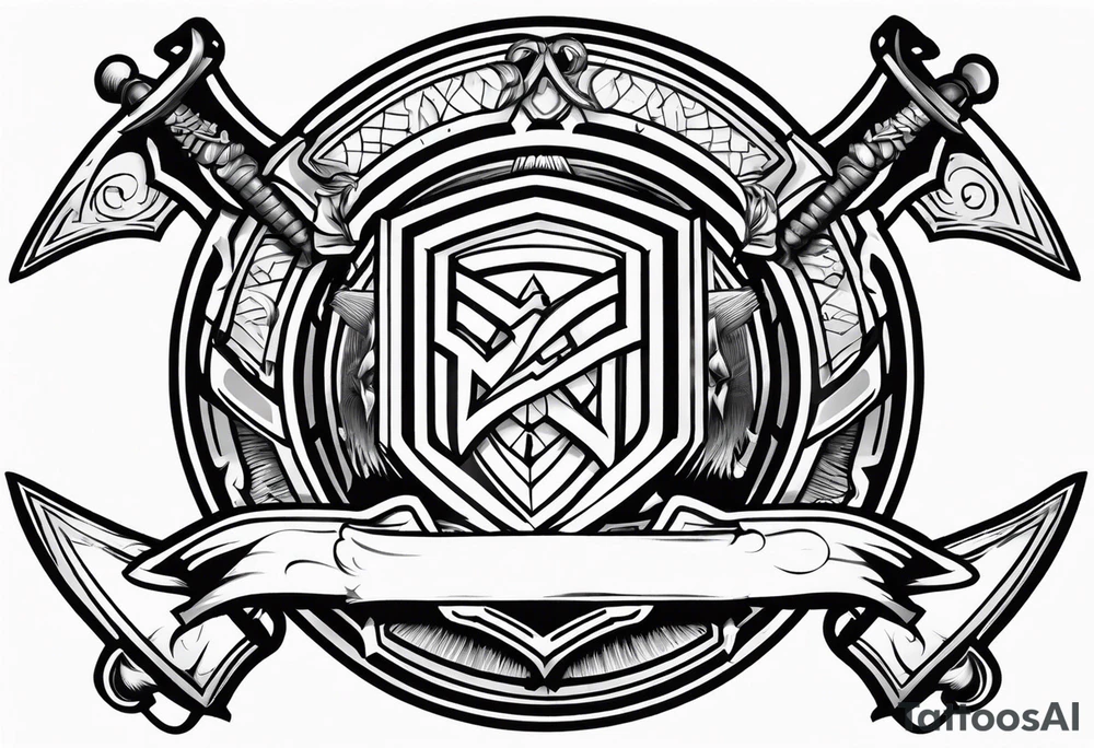 Valhalla shield sword tattoo idea