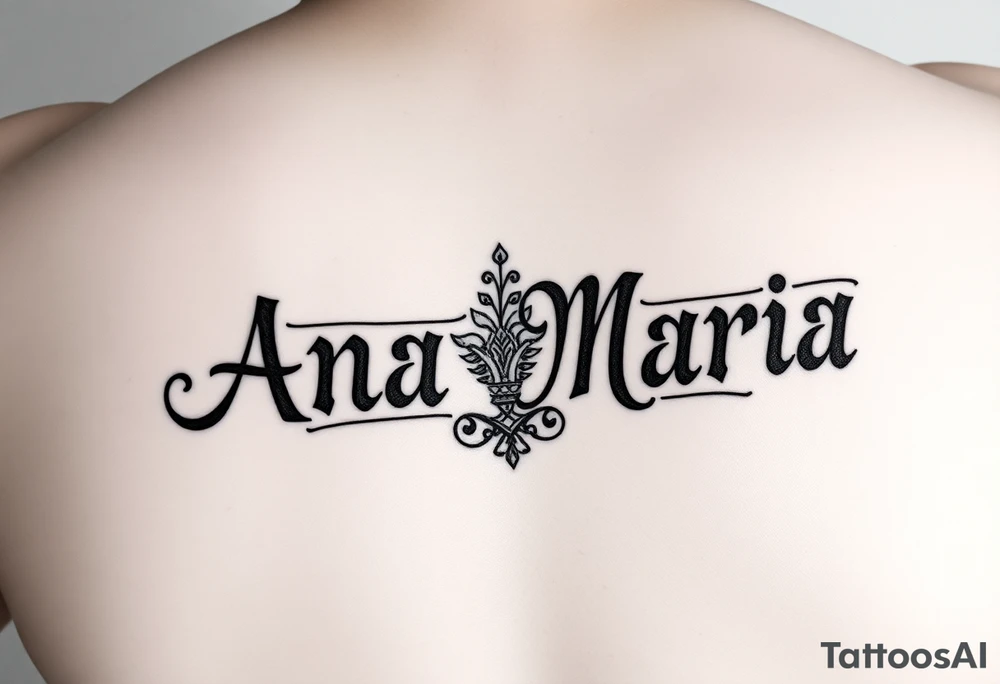 The name Ana Maria in Mayan symbols tattoo idea