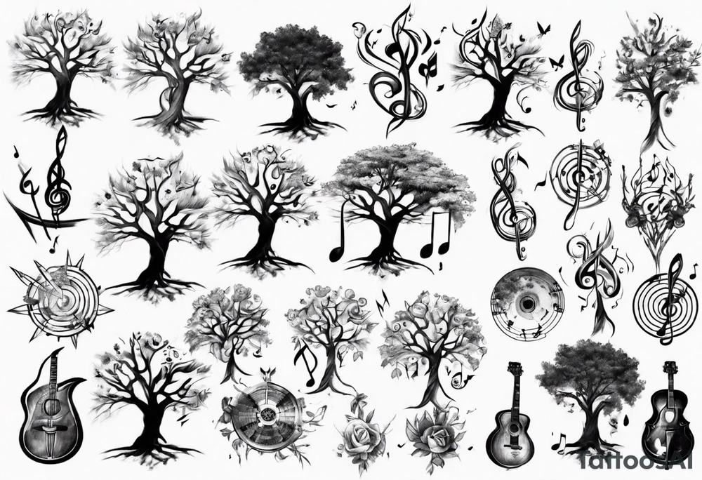 music tree tattoo idea