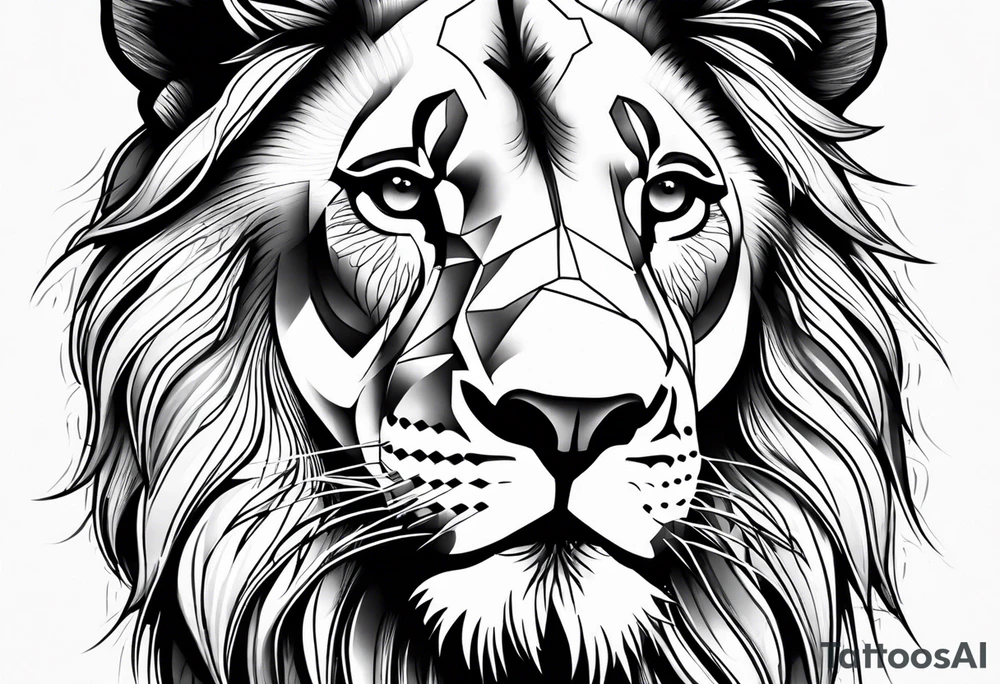 realistic lion tattoo idea