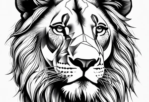 realistic lion tattoo idea