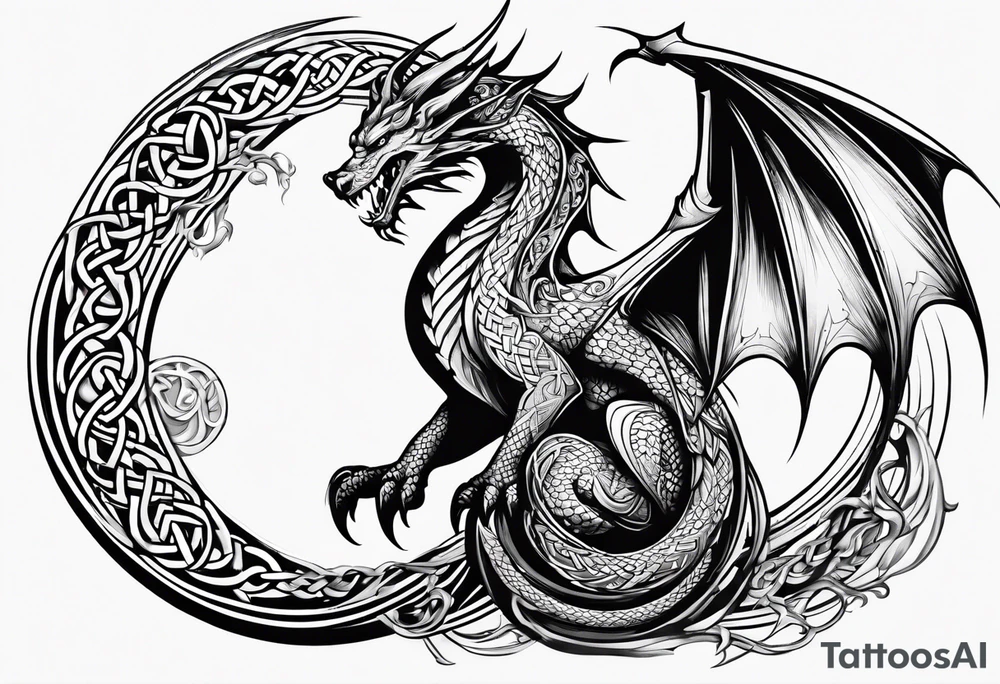 celtic dragon eating it's own tail tattoo idea