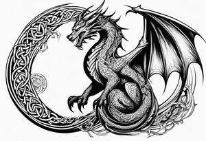 celtic dragon eating it's own tail tattoo idea