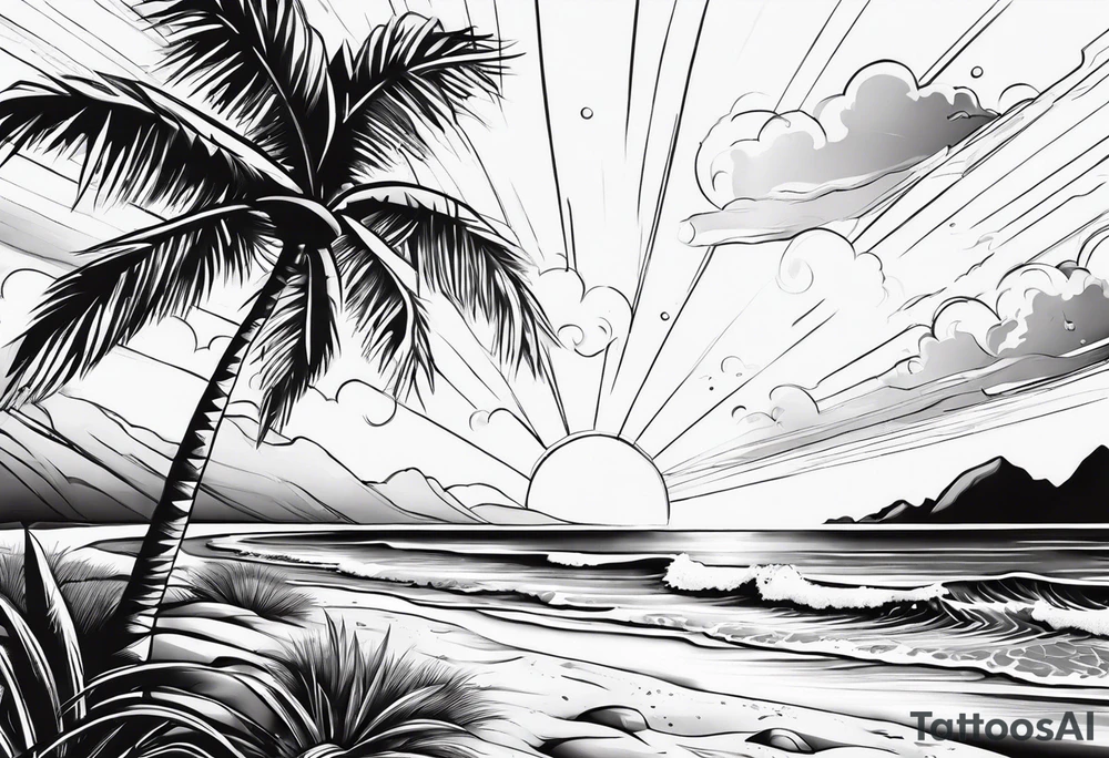 Beach full ankle tattoo idea