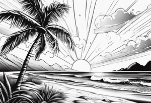Beach full ankle tattoo idea
