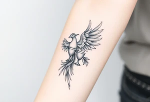 Phoenix bird and the two of cups tattoo idea