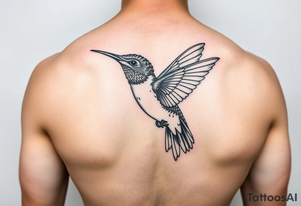 hummingbird tattoo
 very detailed tattoo idea