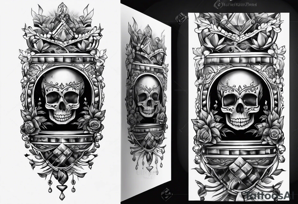 jewel behind bars tattoo idea
