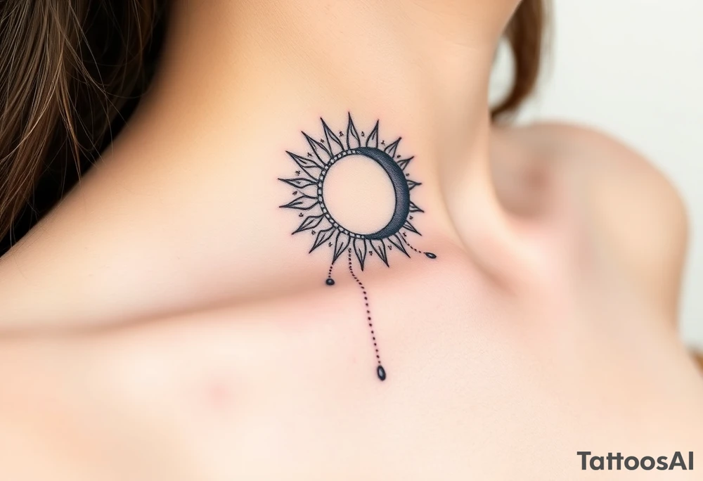 The sun and the moon cascading tattoo idea