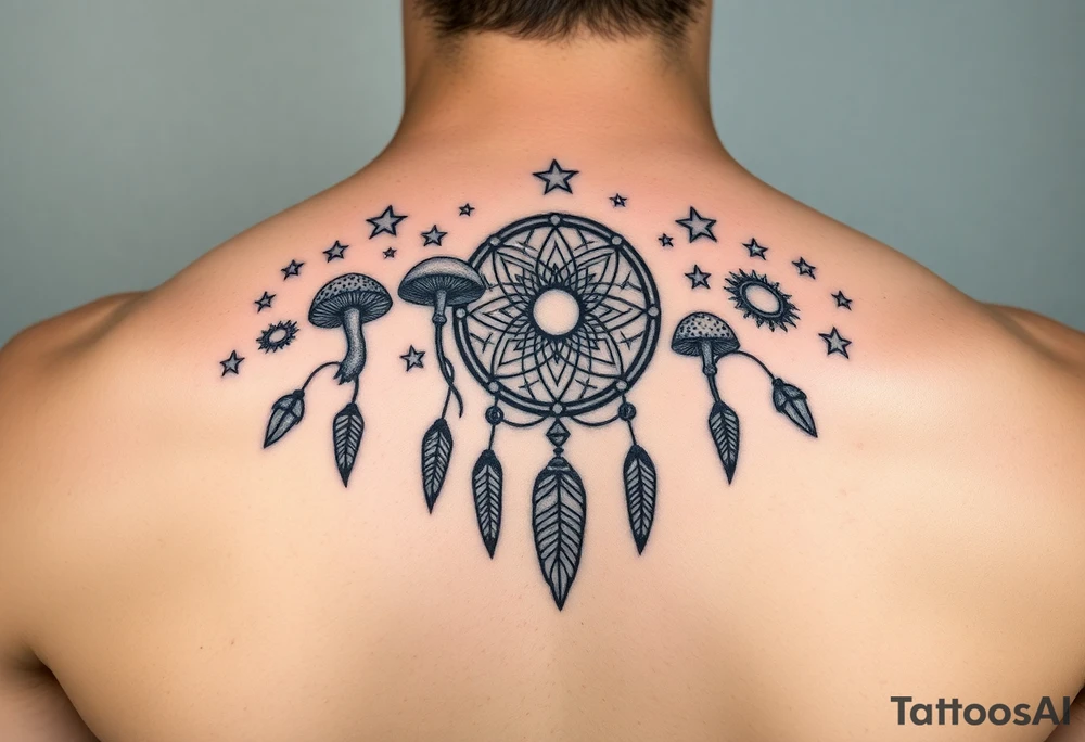 Mushrooms dreamcatcher
Stars tattoo idea