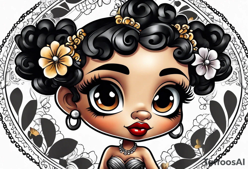 Black betty boop tattoo idea