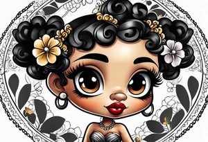 Black betty boop tattoo idea