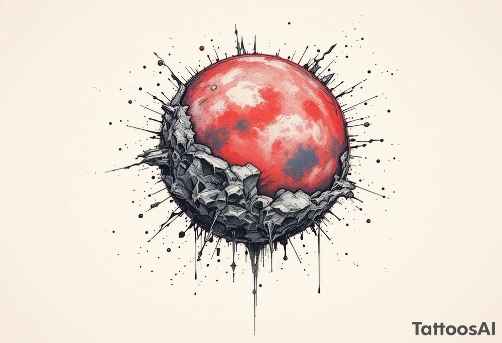 Red planet tattoo idea