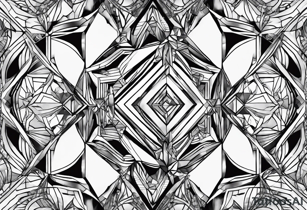Abstract crystal shapes tattoo idea