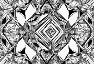 Abstract crystal shapes tattoo idea