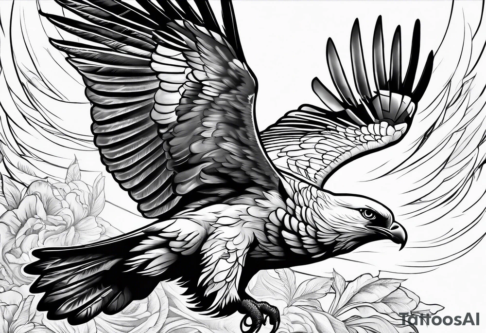 Dove and Eagle fly side by side tattoo idea