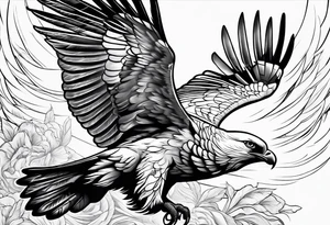 Dove and Eagle fly side by side tattoo idea