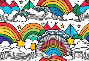 rainbow
old school vintage simple traditional design 



bold color simple tattoo idea