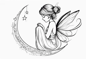 A fairy with a tail hugging herself tattoo idea