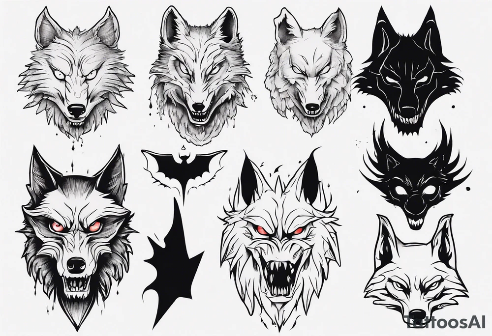 Super scary wolf tattoo idea