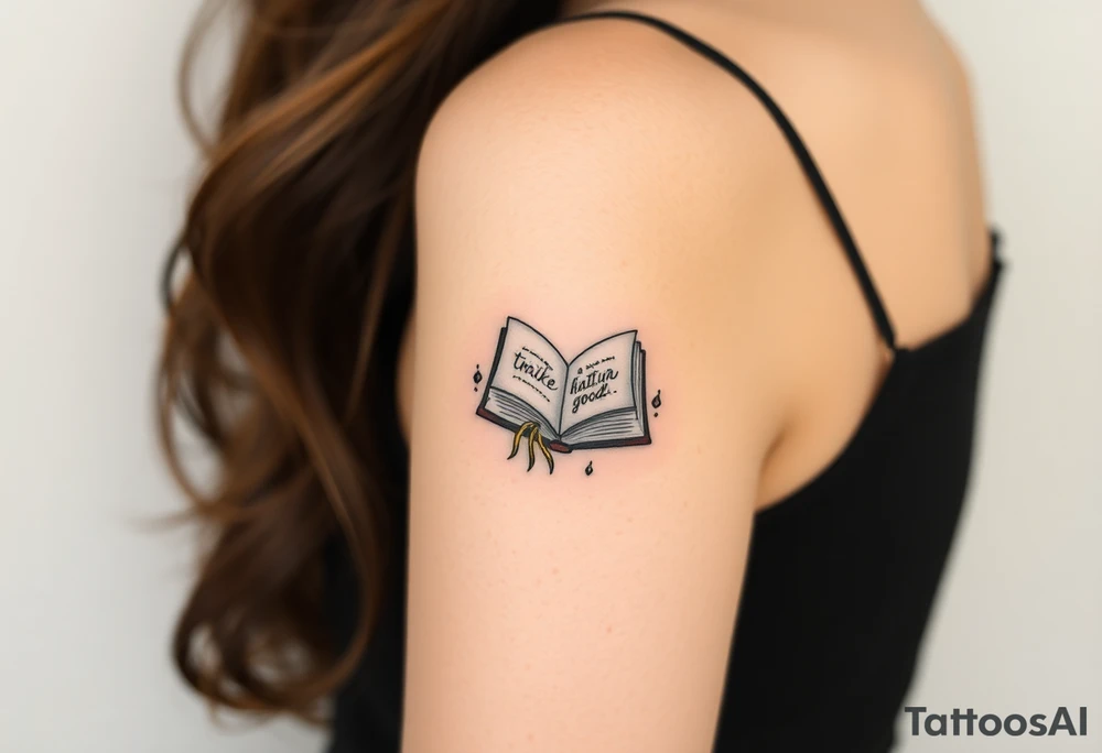 A book related tattoo for a fantasy reader tattoo idea