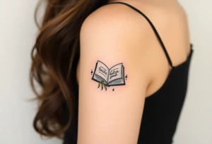 A book related tattoo for a fantasy reader tattoo idea