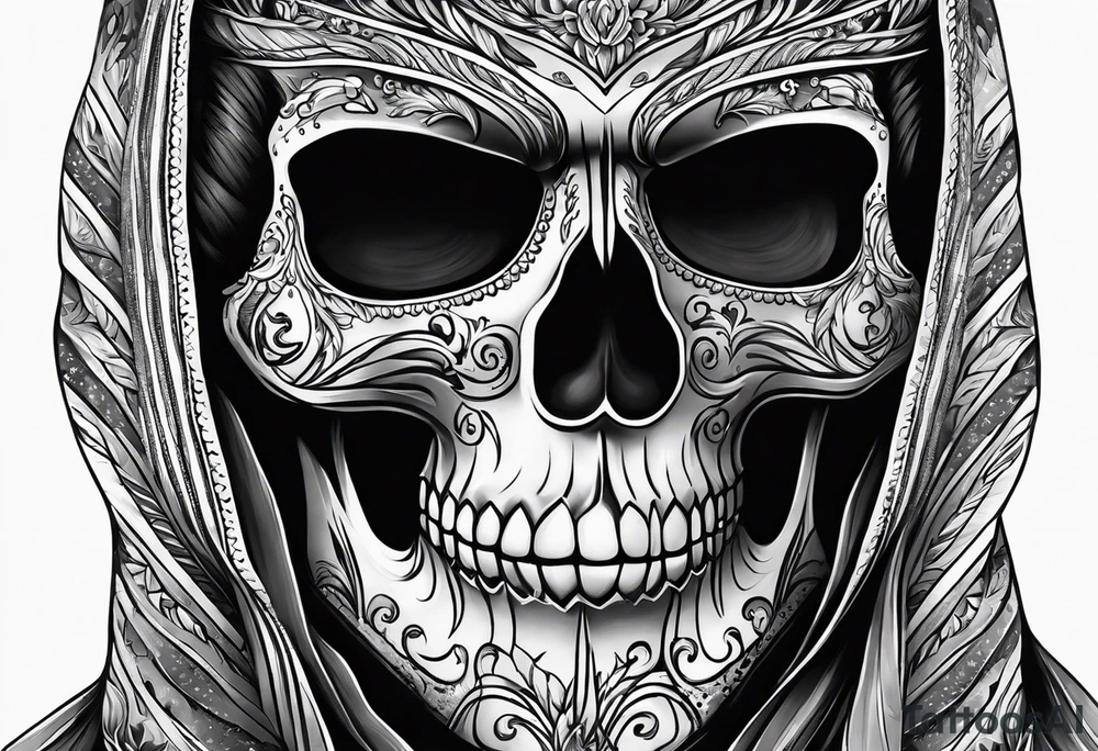 Ghost with sarape tattoo idea