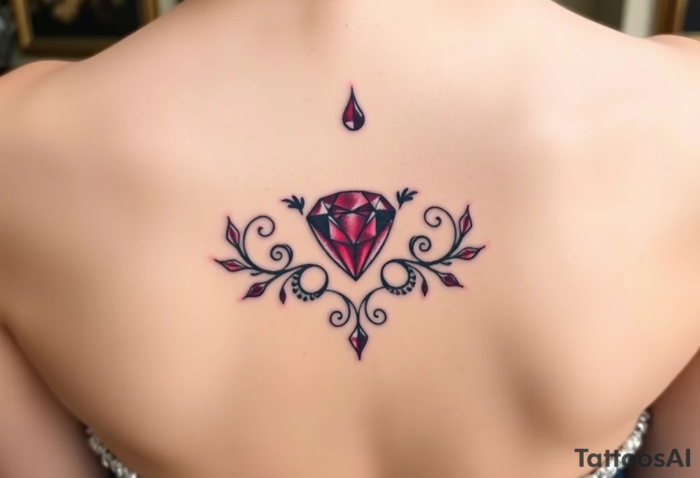 Small Ruby gem and birthday 7-6-19 tattoo idea