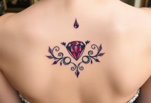 Small Ruby gem and birthday 7-6-19 tattoo idea