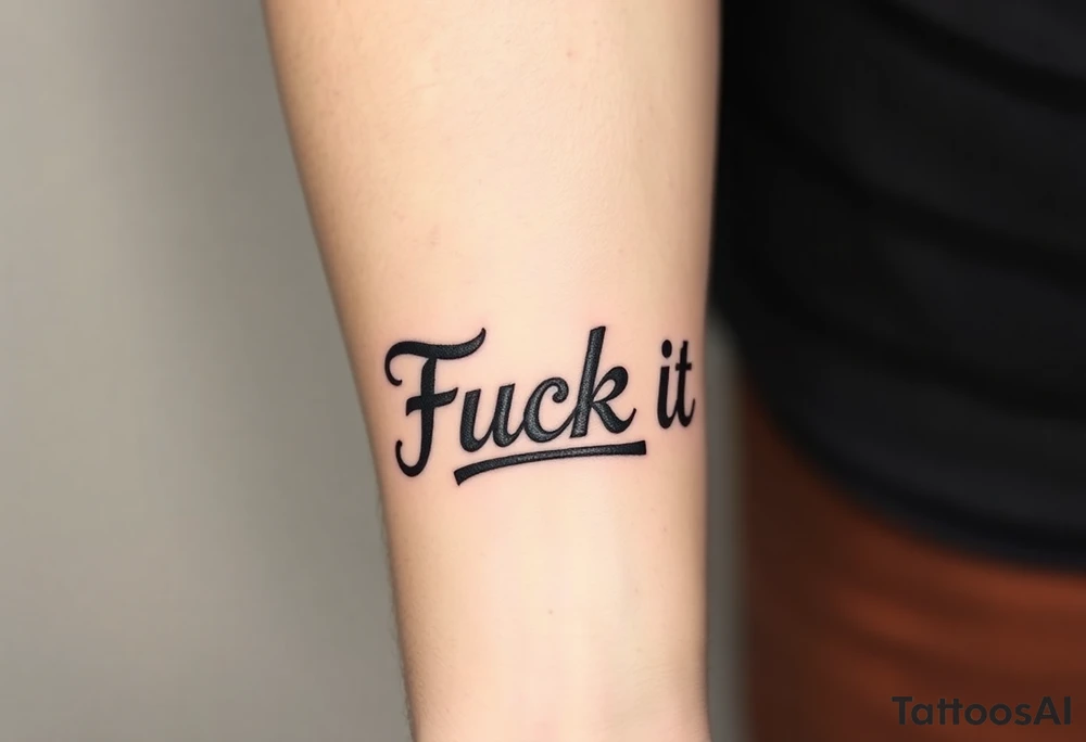 Fuck it tattoo idea
