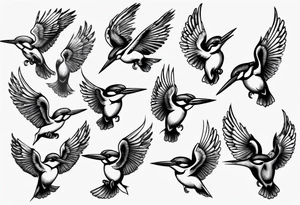 kingfisher taking flight tattoo idea