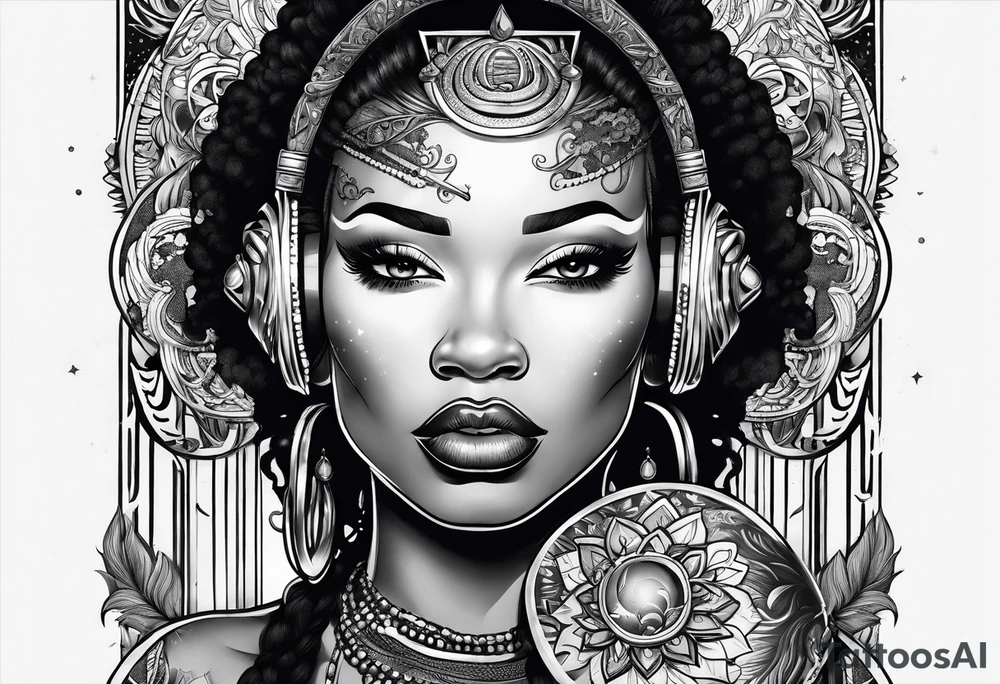Black woman telling me to be quiet tattoo idea