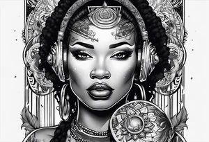 Black woman telling me to be quiet tattoo idea