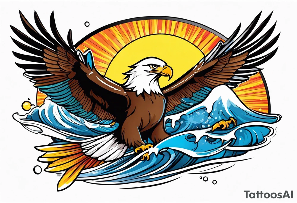 eagle catching fish tattoo idea