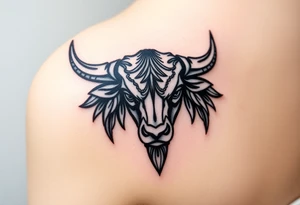 Powerfull majestic bull tattoo idea